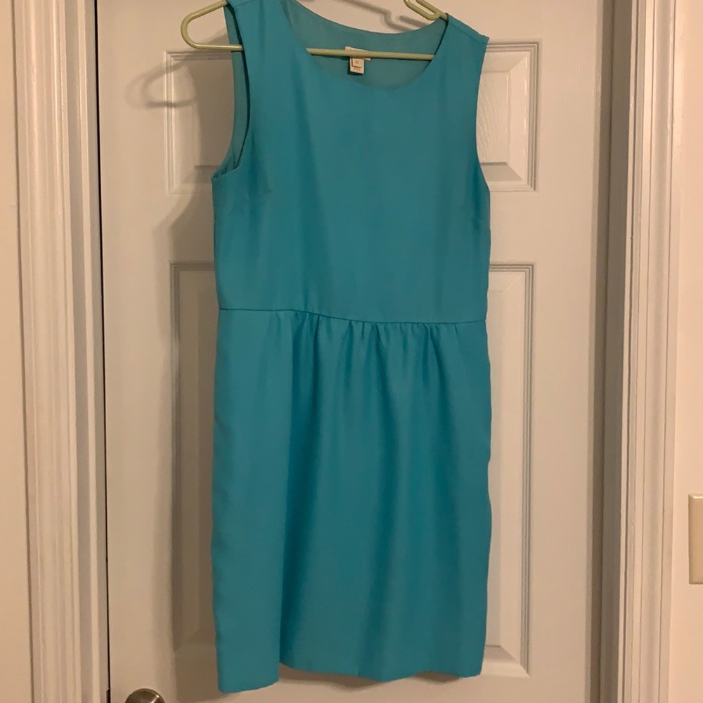 Baby blue jcrew dress with pockets